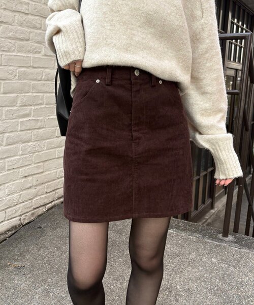 CAPRICIEUX LE'MAGE（カプリシューレマージュ）の「【新色/レイヤード対応】コーデュロイ台形スカート（スカート・レディース・ブラック/ベージュ/ブラウン・36/38）」の13枚目の写真