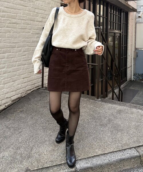 CAPRICIEUX LE'MAGE（カプリシューレマージュ）の「【新色/レイヤード対応】コーデュロイ台形スカート（スカート・レディース・ブラック/ベージュ/ブラウン・36/38）」の14枚目の写真