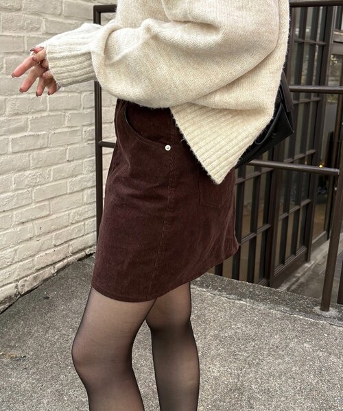 CAPRICIEUX LE'MAGE（カプリシューレマージュ）の「【新色/レイヤード対応】コーデュロイ台形スカート（スカート・レディース・ブラック/ベージュ/ブラウン・36/38）」の16枚目の写真