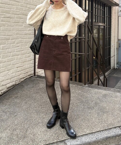 CAPRICIEUX LE'MAGE（カプリシューレマージュ）の「【新色/レイヤード対応】コーデュロイ台形スカート（スカート・レディース・ブラック/ベージュ/ブラウン・36/38）」の18枚目の写真