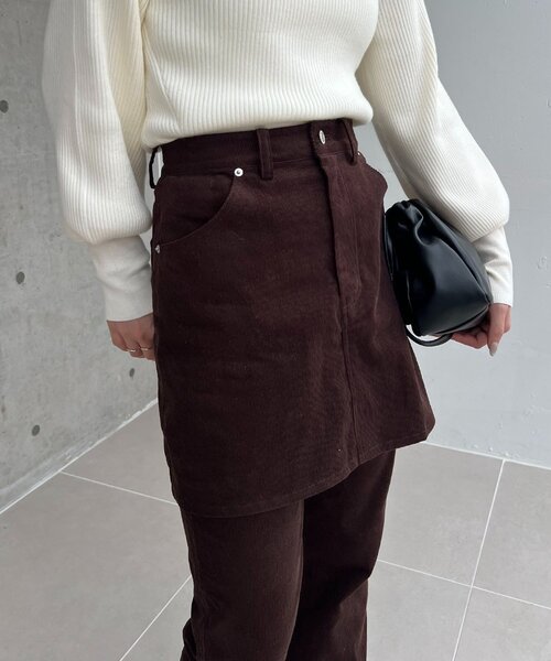 CAPRICIEUX LE'MAGE（カプリシューレマージュ）の「【新色/レイヤード対応】コーデュロイ台形スカート（スカート・レディース・ブラック/ベージュ/ブラウン・36/38）」の20枚目の写真