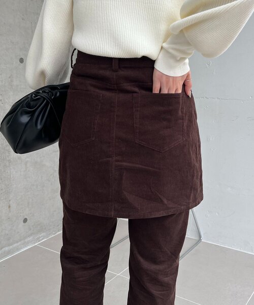 セール】【新色/レイヤード対応】コーデュロイ台形スカート（スカート