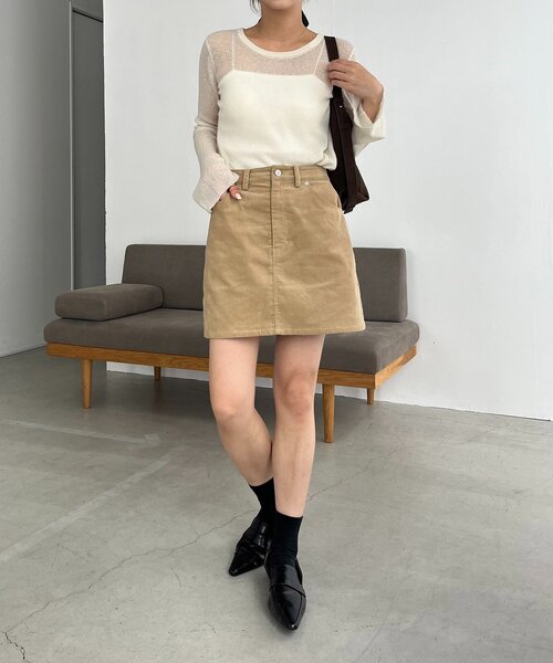 セール】【新色/レイヤード対応】コーデュロイ台形スカート（スカート