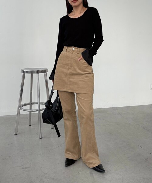 セール】【新色/レイヤード対応】コーデュロイ台形スカート（スカート
