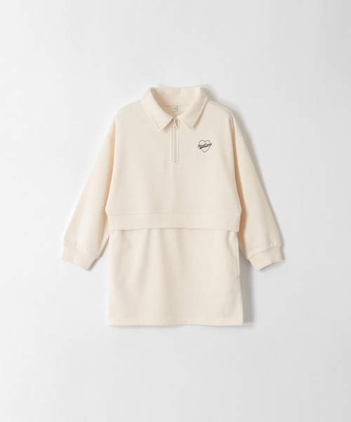 coca（coca）（コカ）の「キッズ　ドッキングスウェットワンピース（ワンピース・キッズ・アイボリー/ブラック・120/150/130/140）」の14枚目の写真