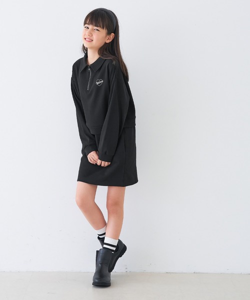 coca（coca）（コカ）の「キッズ　ドッキングスウェットワンピース（ワンピース・キッズ・アイボリー/ブラック・120/150/130/140）」の11枚目の写真