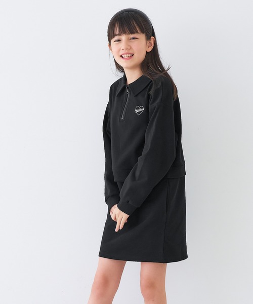 coca（coca）（コカ）の「キッズ　ドッキングスウェットワンピース（ワンピース・キッズ・アイボリー/ブラック・120/150/130/140）」の8枚目の写真