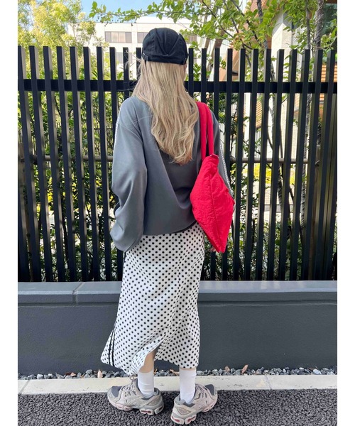 WC(ダブル シー)の「《セットアップ対応★》ドットフリースロングスカート(スカート・レディース・ホワイト/ブラック・FREE)」の15枚目の写真