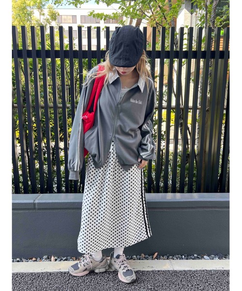 WC(ダブル シー)の「《セットアップ対応★》ドットフリースロングスカート(スカート・レディース・ホワイト/ブラック・FREE)」の4枚目の写真