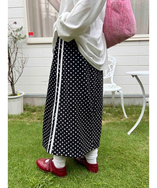 WC(ダブル シー)の「《セットアップ対応★》ドットフリースロングスカート(スカート・レディース・ホワイト/ブラック・FREE)」の18枚目の写真
