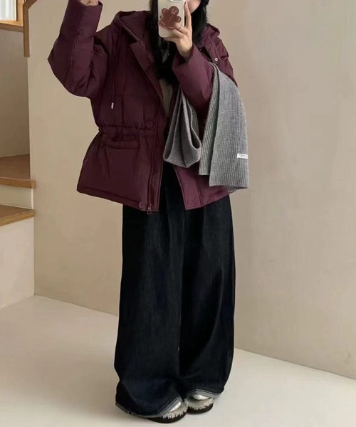 aimoha(アイモハ)の「フード付きダウンジャケット (AW)(ダウンジャケット/コート・レディース・ブラック/ピンク/パープル・MEDIUM)」の5枚目の写真
