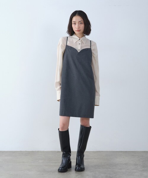 CODE A(コードエー)の「tailored mood mini dress(ワンピース・レディース・グレー系2/ネイビー系2・00)」の7枚目の写真
