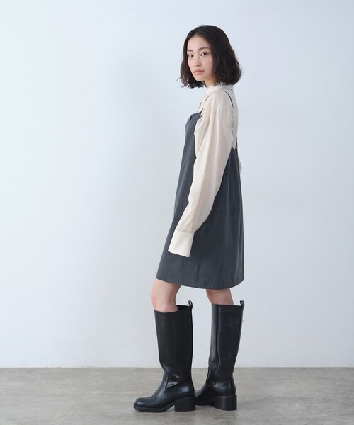 CODE A(コードエー)の「tailored mood mini dress(ワンピース・レディース・グレー系2/ネイビー系2・00)」の8枚目の写真