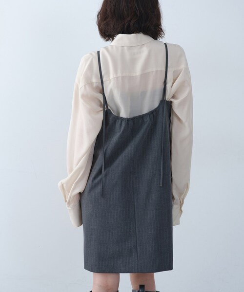 CODE A(コードエー)の「tailored mood mini dress(ワンピース・レディース・グレー系2/ネイビー系2・00)」の10枚目の写真