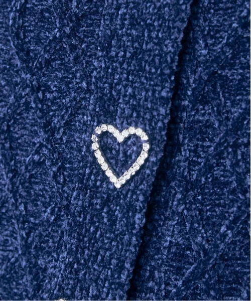 marun（マルン）の「＜大きいサイズ＞ハート柄編モールカーディガン　marun（カーディガン/ボレロ・レディース・グレー/ネイビー・L/5L/4L/3L/LL）」の11枚目の写真