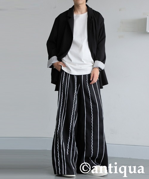 antiqua(アンティカ)の「刺繍ラインワイドパンツ(その他パンツ・レディース・ブラック系その他/ホワイト系その他・MEDIUM/LARGE)」の20枚目の写真
