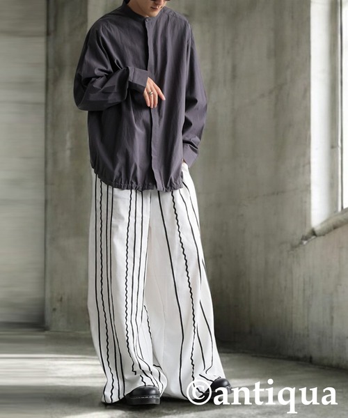 antiqua(アンティカ)の「刺繍ラインワイドパンツ(その他パンツ・レディース・ブラック系その他/ホワイト系その他・MEDIUM/LARGE)」の3枚目の写真