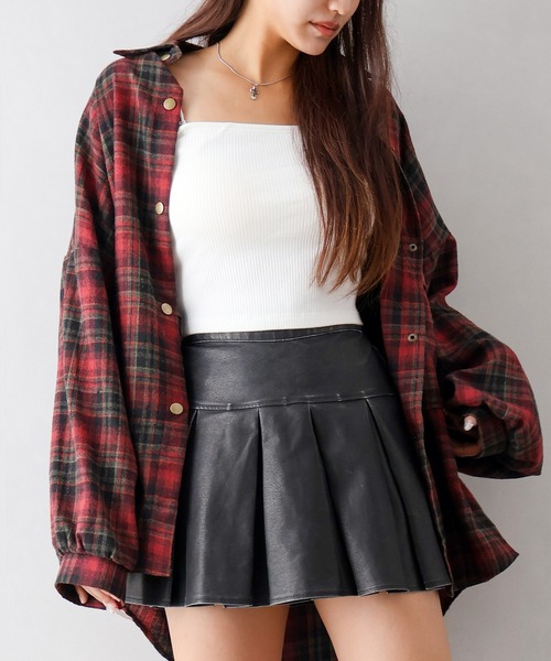 SpRay（スプレイ）の「ビエラBIGチェックシャツ（シャツ/ブラウス・レディース・ブラウン/ボルドー/ブラック系その他/キャメル・FREE）」の4枚目の写真