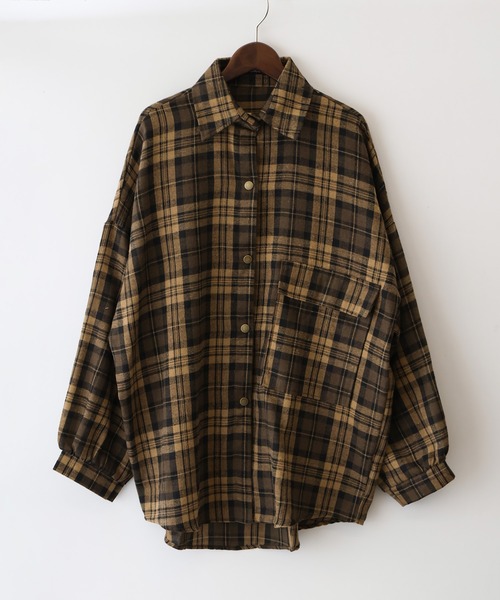 SpRay（スプレイ）の「ビエラBIGチェックシャツ（シャツ/ブラウス・レディース・ブラウン/ボルドー/ブラック系その他/キャメル・FREE）」の12枚目の写真