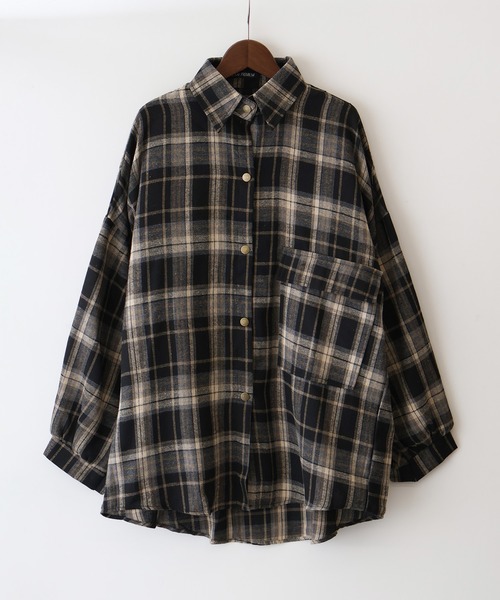 SpRay（スプレイ）の「ビエラBIGチェックシャツ（シャツ/ブラウス・レディース・ブラウン/ボルドー/ブラック系その他/キャメル・FREE）」の13枚目の写真