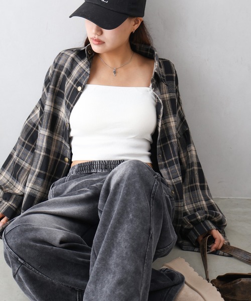 SpRay（スプレイ）の「ビエラBIGチェックシャツ（シャツ/ブラウス・レディース・ブラウン/ボルドー/ブラック系その他/キャメル・FREE）」の21枚目の写真