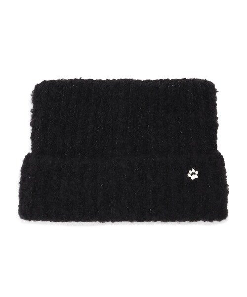 ITS'DEMO（イッツデモ）の「【手洗い可】猫耳ブークレニットワッチ（ニットキャップ/ビーニー・レディース・オフホワイト/ナチュラル/ブラック・00）」の2枚目の写真