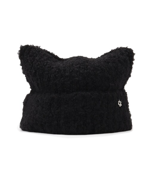 ITS'DEMO（イッツデモ）の「【手洗い可】猫耳ブークレニットワッチ（ニットキャップ/ビーニー・レディース・オフホワイト/ナチュラル/ブラック・00）」の9枚目の写真