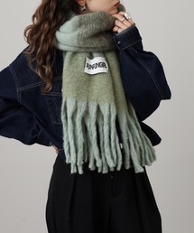 美品❣️blech モヘアモスグリーン高級マフラー Blech ウール モヘア モスグリーン 高級マフラー モヘア マフラー