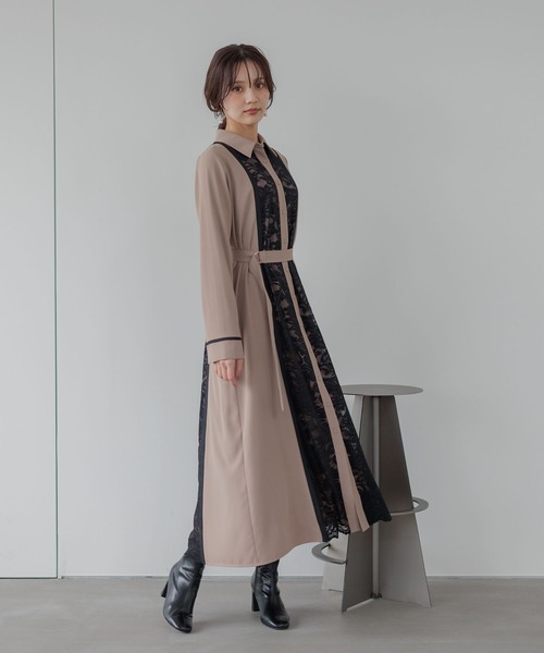 Andemiu(アンデミュウ)の「【選べる着丈】フロントレースキリカエワンピース602701(ワンピース・レディース・チャコールグレー/モカ/ボルドー・FREE/フリー)」の20枚目の写真