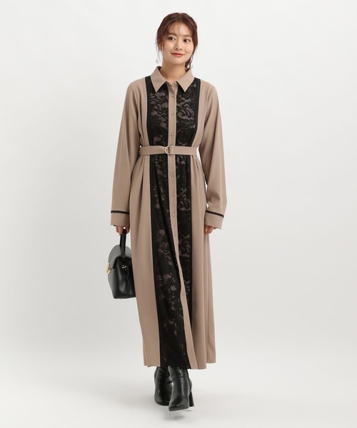 Andemiu(アンデミュウ)の「【選べる着丈】フロントレースキリカエワンピース602701(ワンピース・レディース・チャコールグレー/モカ/ボルドー・FREE/フリー)」の6枚目の写真