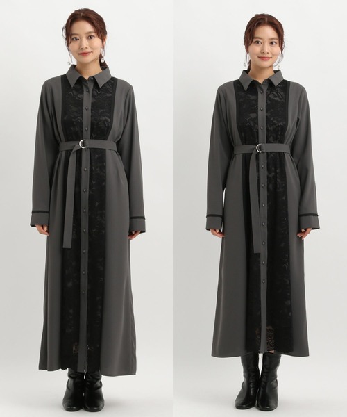 Andemiu(アンデミュウ)の「【選べる着丈】フロントレースキリカエワンピース602701(ワンピース・レディース・チャコールグレー/モカ/ボルドー・FREE/フリー)」の7枚目の写真