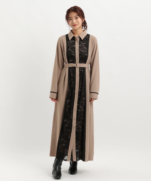 Andemiu(アンデミュウ)の「【選べる着丈】フロントレースキリカエワンピース602701(ワンピース・レディース・チャコールグレー/モカ/ボルドー・FREE/フリー)」の8枚目の写真