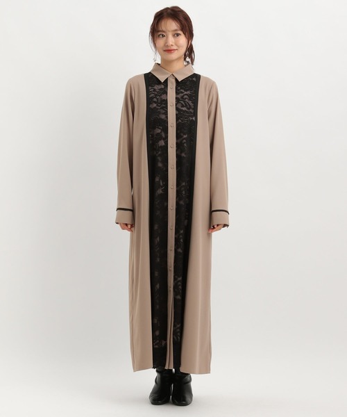 Andemiu(アンデミュウ)の「【選べる着丈】フロントレースキリカエワンピース602701(ワンピース・レディース・チャコールグレー/モカ/ボルドー・FREE/フリー)」の10枚目の写真