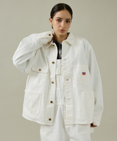 PENNEYS(ぺニーズ)の「【PENNEY'S 】10oz DENIM ENGINEER SHORT JACKET/カバーオール/ショート丈【WEB限定】(デニムジャケット・メンズ・ホワイト/ブラック・L/M)」の2枚目の写真