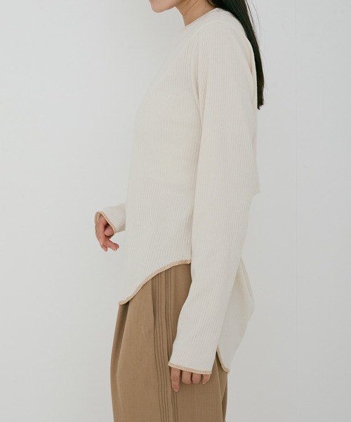 Alia(アリア)の「back round cut-sew(Tシャツ/カットソー・レディース・ミント/ベージュ・FREE)」の5枚目の写真