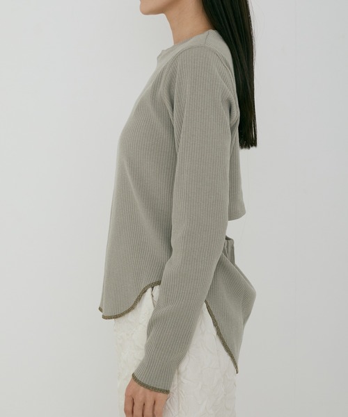 Alia(アリア)の「back round cut-sew(Tシャツ/カットソー・レディース・ミント/ベージュ・FREE)」の10枚目の写真