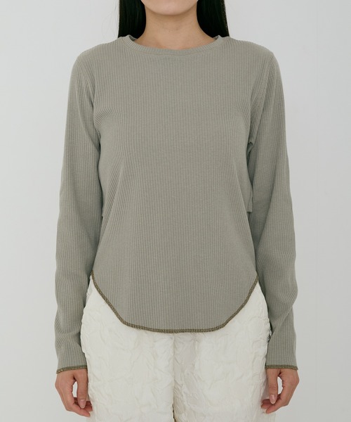 Alia(アリア)の「back round cut-sew(Tシャツ/カットソー・レディース・ミント/ベージュ・FREE)」の11枚目の写真