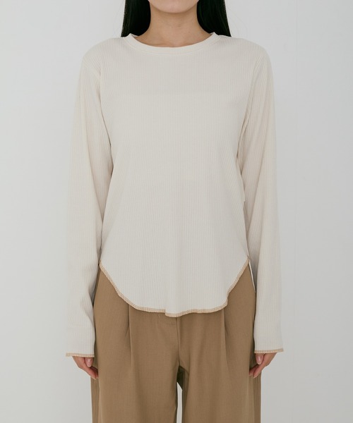 Alia(アリア)の「back round cut-sew(Tシャツ/カットソー・レディース・ミント/ベージュ・FREE)」の13枚目の写真