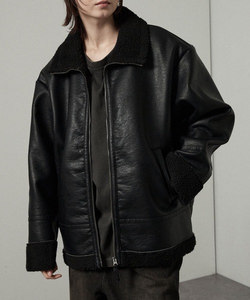 ユーロヴィンテージ リアルムートンジャケット トラッカータイプ ブラックカラー ユーロヴィンテージ リアルムートンジャケット トラッカータイプ