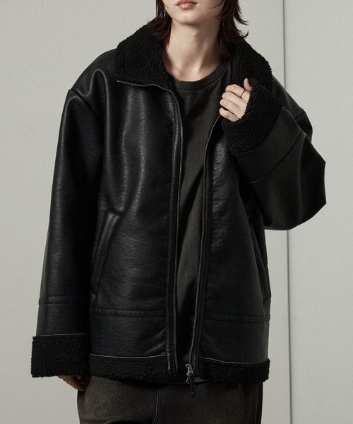 セール】【Alfred Alex】ヴィンテージ加工 B-3 ハイネック ダブル