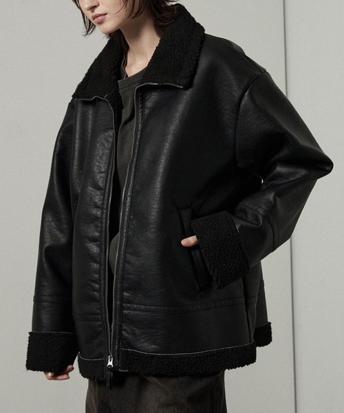 セール】【Alfred Alex】ヴィンテージ加工 B-3 ハイネック ダブル