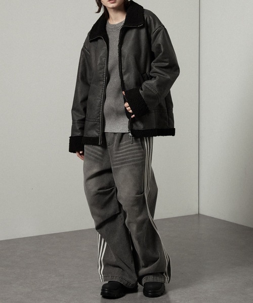 セール】【Alfred Alex】ヴィンテージ加工 B-3 ハイネック ダブル