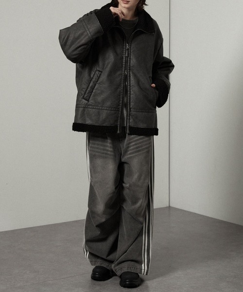 セール】【Alfred Alex】ヴィンテージ加工 B-3 ハイネック ダブル