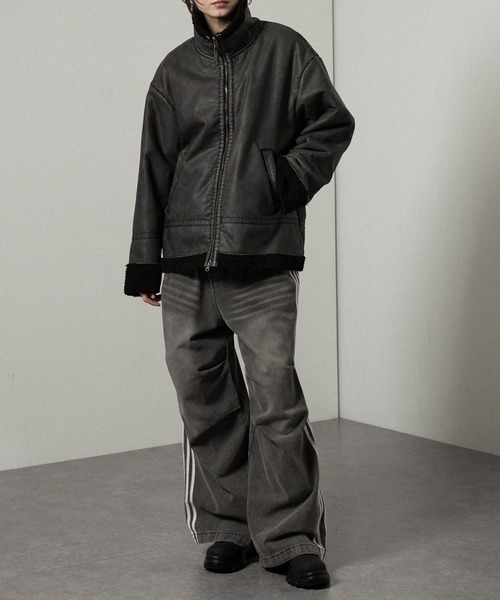 セール】【Alfred Alex】ヴィンテージ加工 B-3 ハイネック ダブル