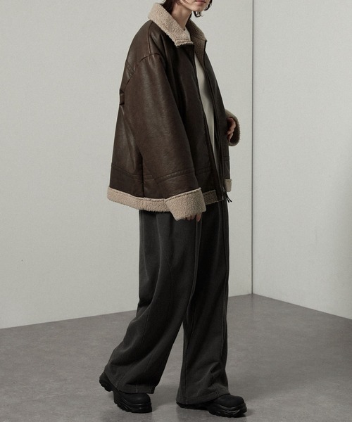 セール】【Alfred Alex】ヴィンテージ加工 B-3 ハイネック ダブル