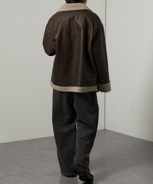 セール】【Alfred Alex】ヴィンテージ加工 B-3 ハイネック ダブル