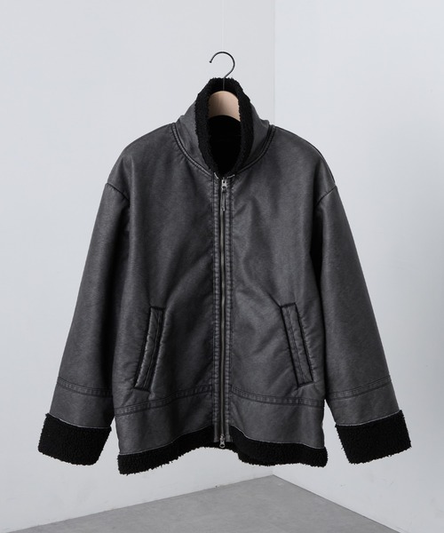 セール】【Alfred Alex】ヴィンテージ加工 B-3 ハイネック ダブル