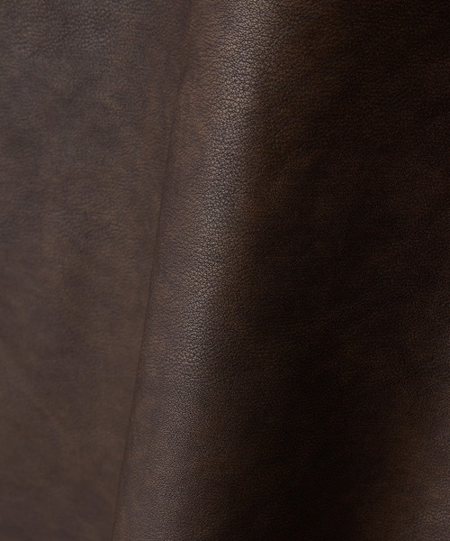 Alfred Alex（アルフレッドアレックス）の「【Alfred Alex】ヴィンテージ加工 B-3 ハイネック ダブルジップ ボアジャケット（ムートンコート・メンズ・ブラウン系/ブラック/ブラック系・L/M/S）」の12枚目の写真