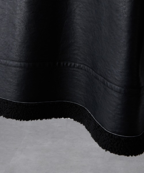 Alfred Alex（アルフレッドアレックス）の「【Alfred Alex】ヴィンテージ加工 B-3 ハイネック ダブルジップ ボアジャケット（ムートンコート・メンズ・ブラウン系/ブラック/ブラック系・L/M/S）」の20枚目の写真
