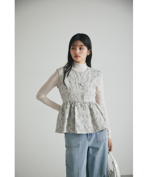 &. NOSTALGIA(アンドドットノスタルジア)の「【ZOZO限定】ジャガードジレ(ベスト・レディース・ブラック/アイボリー/グレー・M)」の14枚目の写真